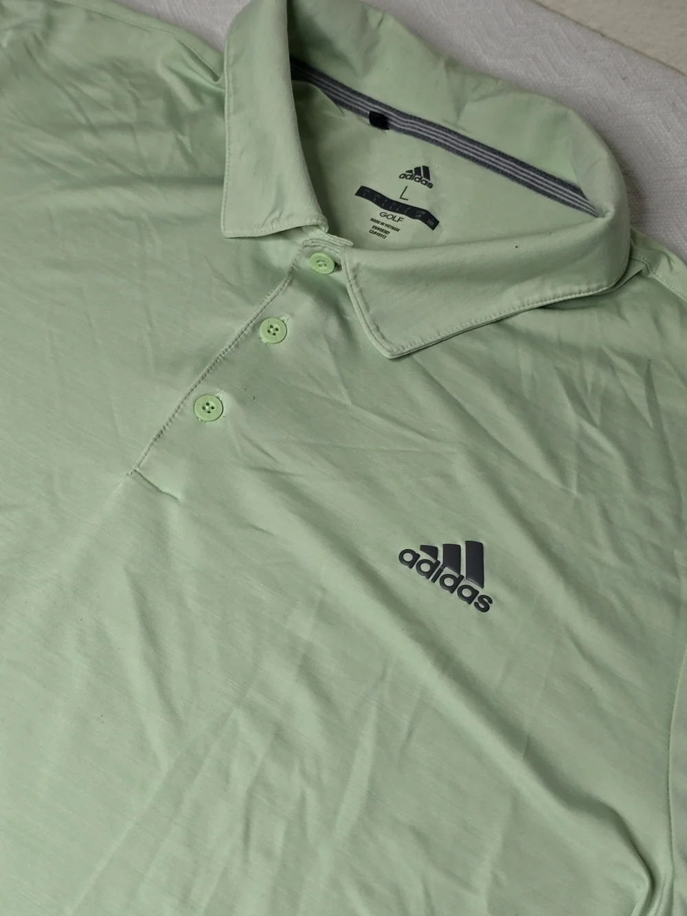 Adidas Golf Polo Shirt – Light Green – Size L